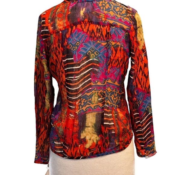 Chicos  ||  multi colored. 100% silk blouse - Picture 8 of 11